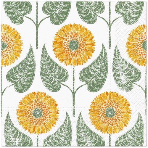 Napkins - PAW SUNFLOWERS PATTERN 33 x 33cm (Pack of 20)