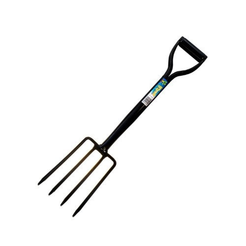 Lil Sprouts Serious Digging Fork - D Handle Steel Shaft 4 Tyne