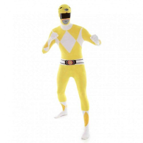 Costume Yellow Power Rangers Morphsuit Adult Size Medium