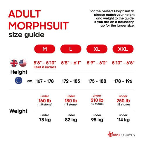 Costume Glow Skeleton Morphsuit Adult Large