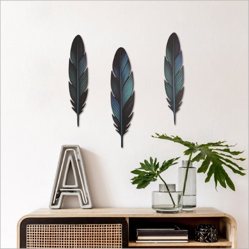 Kiwiana Wall Art - ACM Printed Tui Feathers Set