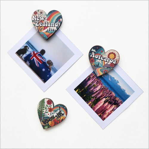 Pop Out Magnet - Heart Aotearoa + NZ Set (5cm)
