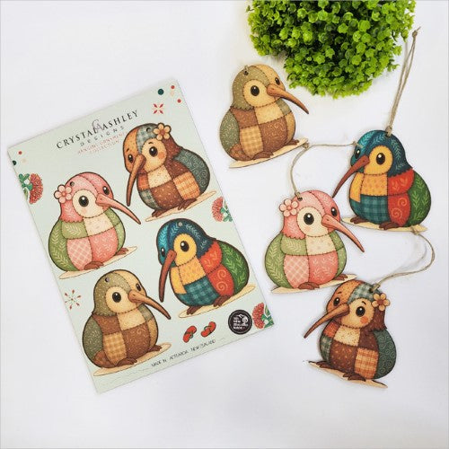 Pop Out Ornament - Quilted Baby Kiwis Set (21 x 29.5 x 0.3cm)