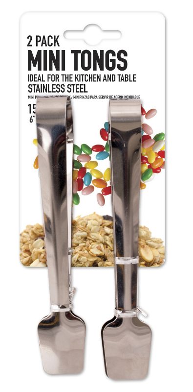 Mini Stainless Steel Tongs - 15.5cm (12pcs)