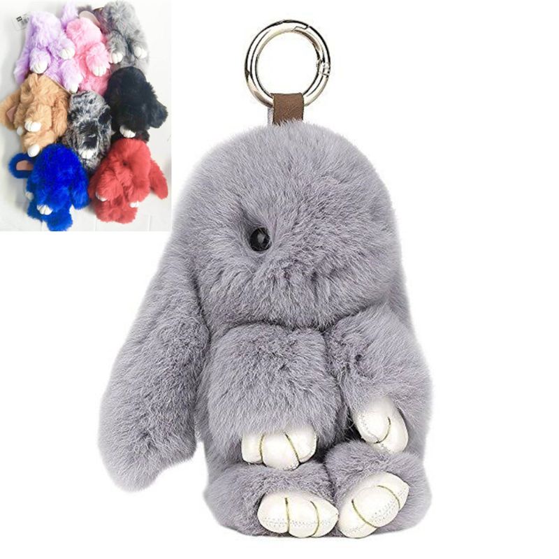 Key Chain - Rabbit Bunny Fur Doll 18cm (Set of 6 Assorted)