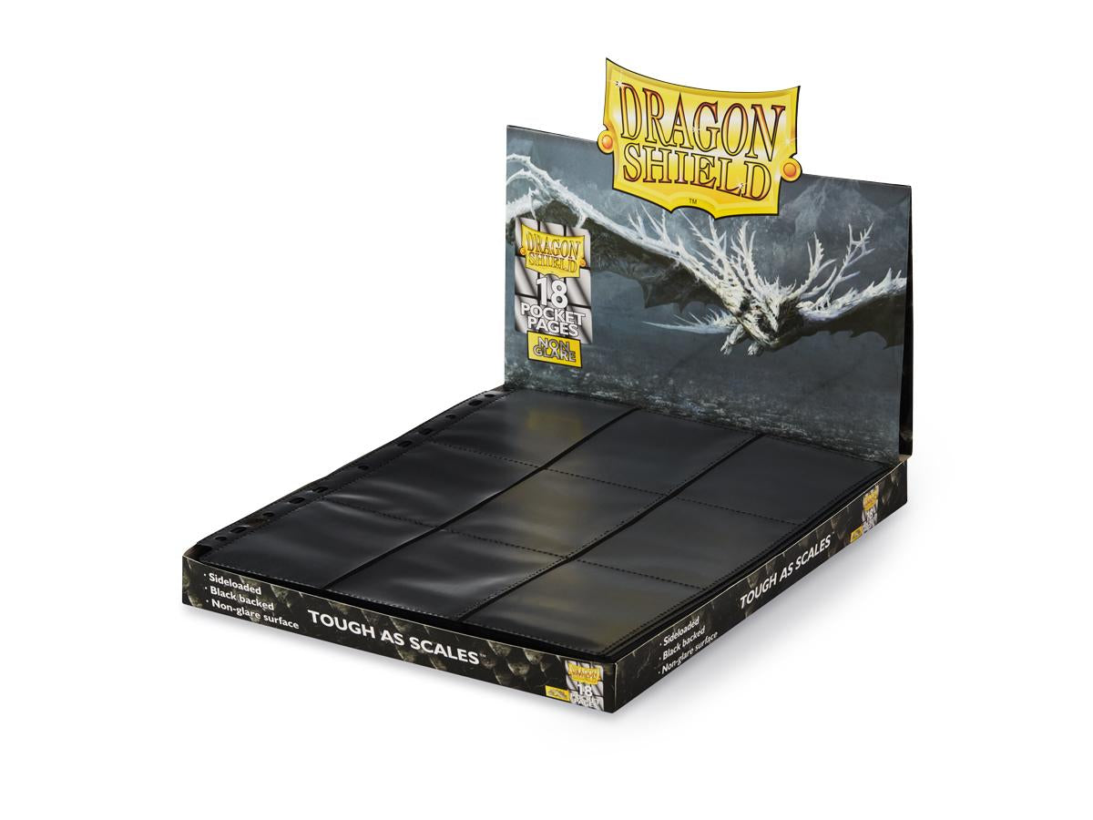 Dragon Shield Non - Glare Binder Pages - 18 - Pocket Display - Black