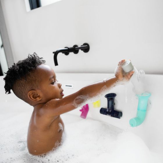 Pipes Bath Toy - Navy/Yellow - Boon