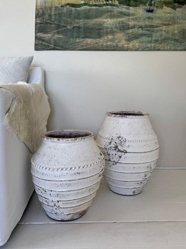 Lombok Pot - Mia Antique Whitewash Medium (40 x 50cm)