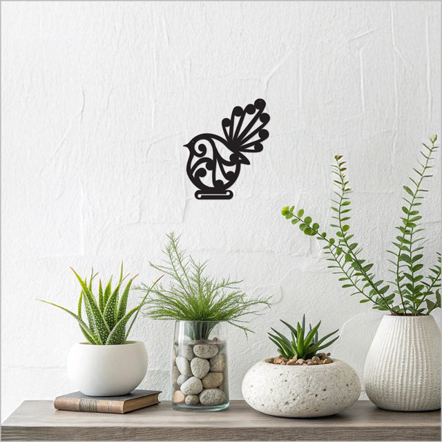 Wall Art - Koru Fantail (Black Acrylic)