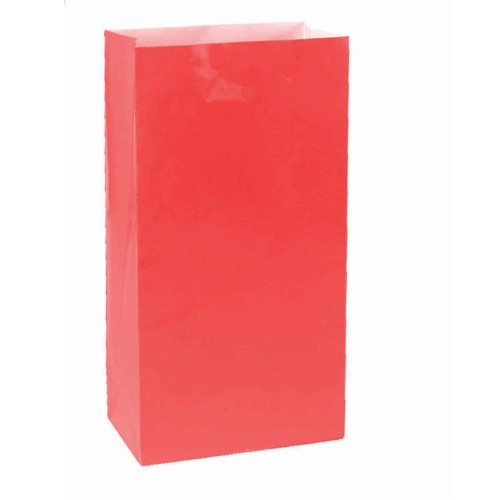 Large Paper Bag - Apple Red (12 units) - Pack of 12