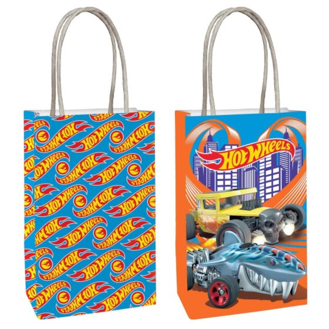 Hot Wheels Paper Kraft Bags - Pack of 8