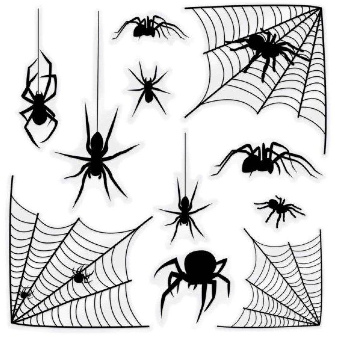 Beistle Spider & Web Silhouette set of 11, perfect for spooking up Halloween decor indoors or outdoors.