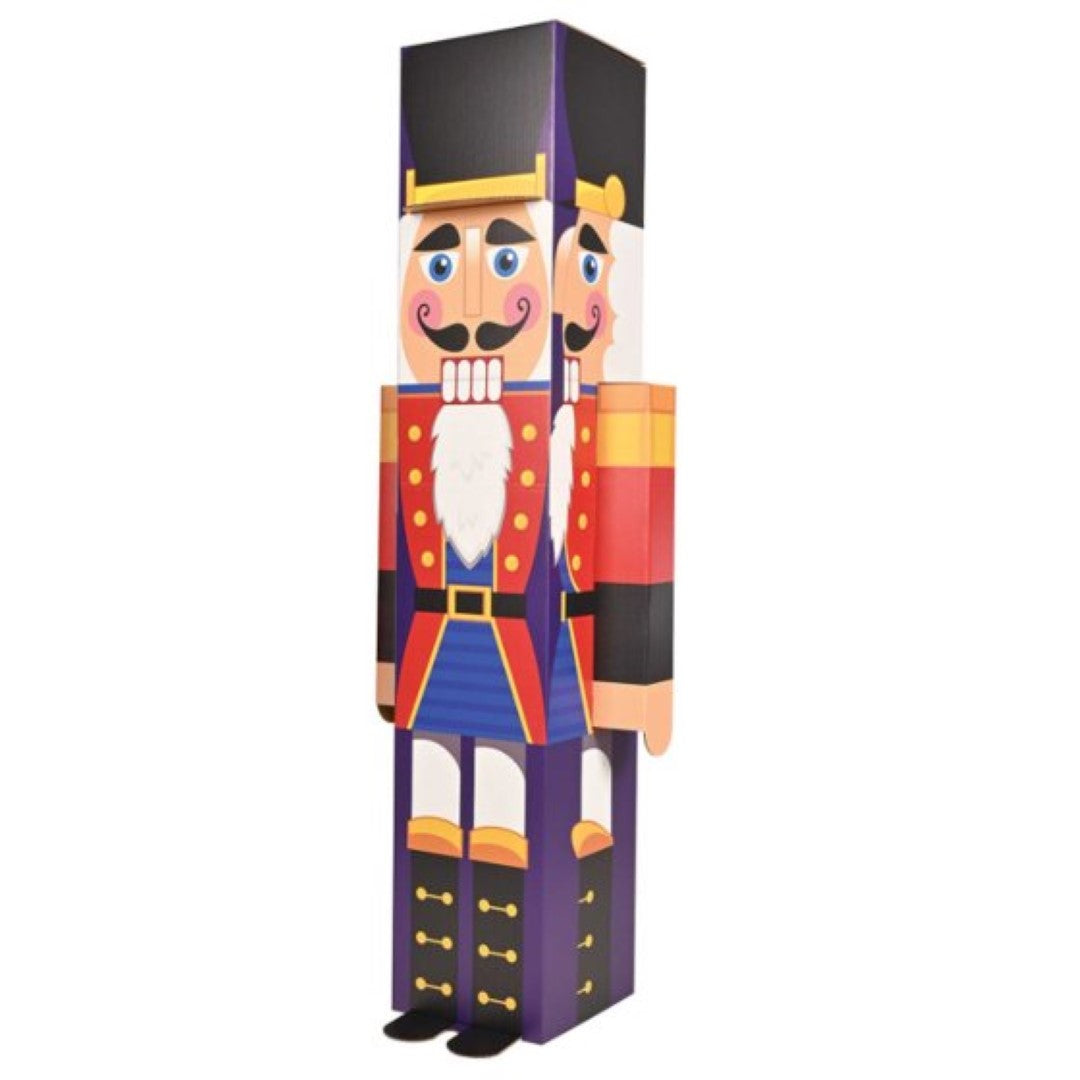 Life-sized Beistle 3-D Nutcracker Prop, 46cm x 152cm, perfect for festive indoor and outdoor holiday decor.
