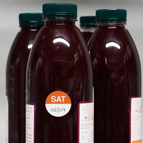 Saturday Food Rotation Labels 24mm Orange White 1000 Roll - Avery