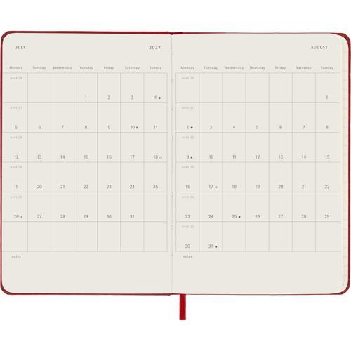 2027 Moleskine Daily Hardcover Pocket Scarlet Red 12-Month Diary