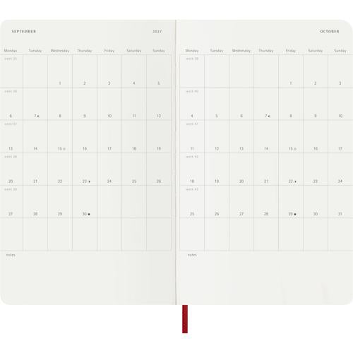 2027 Moleskine Daily Softcover Large Scarlet Red 12-Month Diary