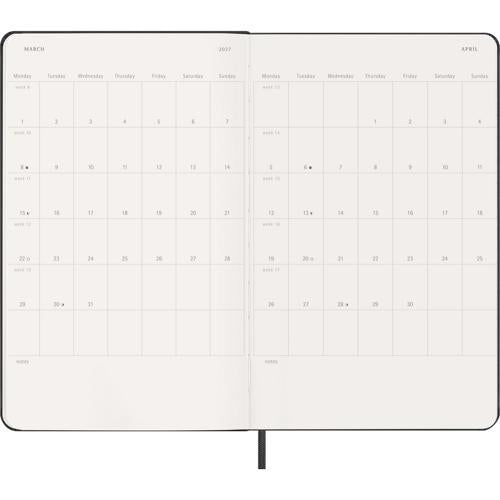 Moleskine Diary 12 Month Weekly + Notes HC Large Black 2027
