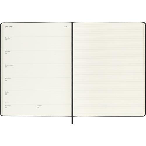 2027 Moleskine Weekly With Notes Hardcover XL Black 12-Month Diary