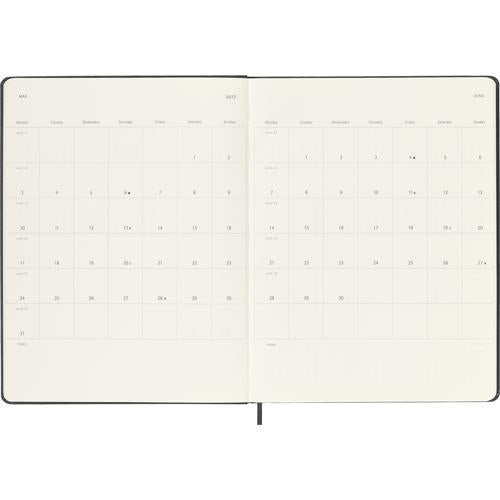 2027 Moleskine Weekly With Notes Hardcover XL Black 12-Month Diary