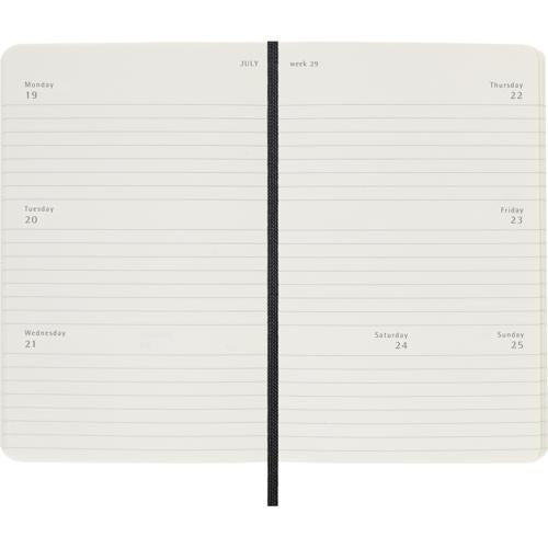 2027 Moleskine Weekly Horizontal Softcover Pocket Black 12-Month Diary