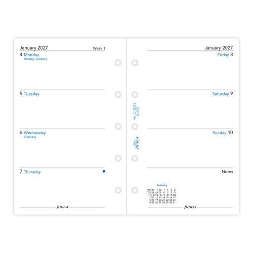 2027 Filofax Week to View Mini Organiser Refill