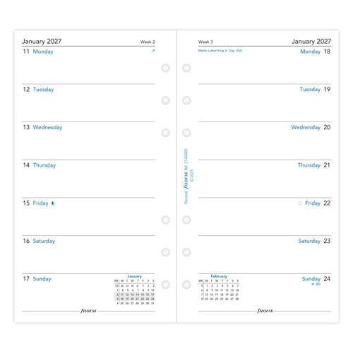 2027 Filofax Week to View Personal Organiser Refill