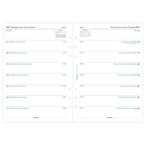 2027 Filofax Week per Page A5 Multilanguage Organiser Refill