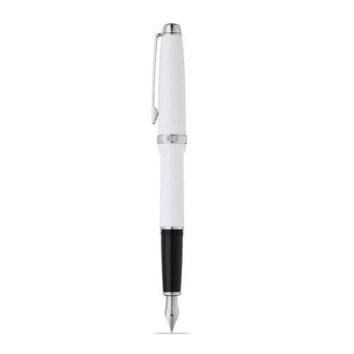 Fountain Pen - Cross Lume White with Chrome Trim Medium Nib