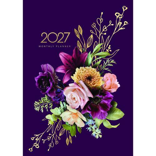 2027 A4 Monthly Planner Floral Bouquet - Collins Designer