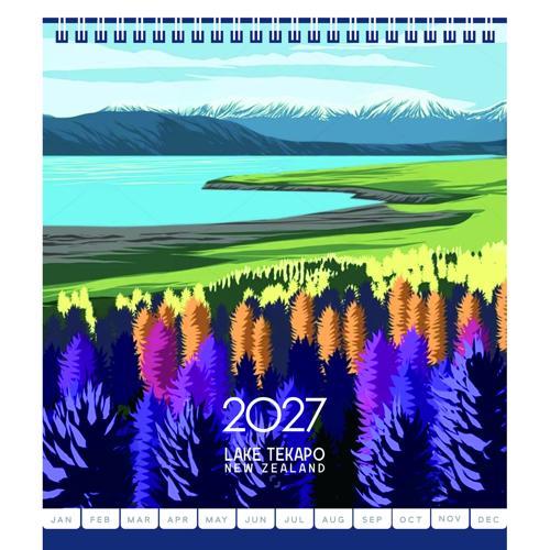 2027 Desk Calendar NZ Bays - Collins