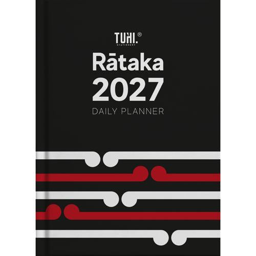 2027 Tuhi B51 Day Per Page Rataka Black Koru Diary
