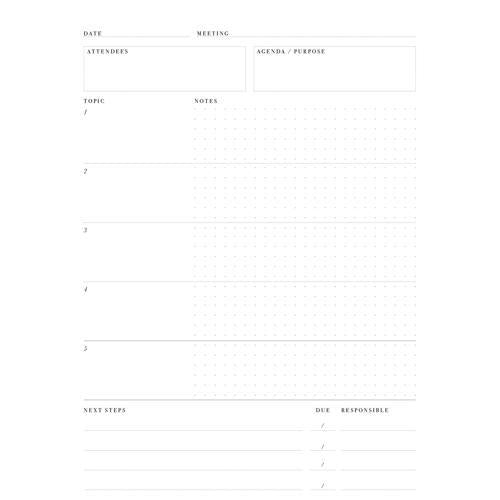 Meeting Notes Notepad B5 Wiro 50 Sheets Navy - Collins