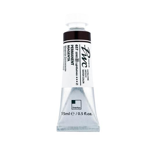 PWC Extra Fine Watercolour Paint Permanent Magenta 657 15ml - ShinHan