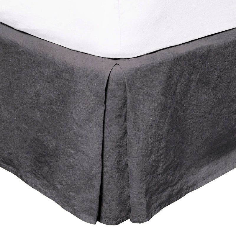 Queen Linen Valance Charcoal
