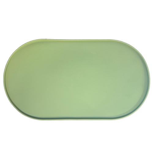 Pet Feed Mat - Silicone Ellipse Mat Olive 45x25