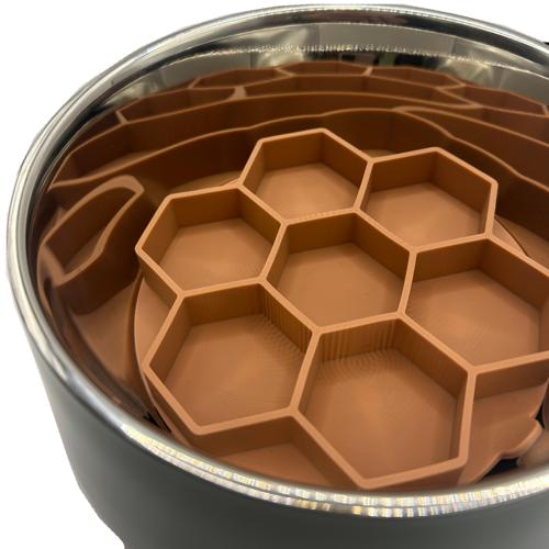 Dog - Slow Feeder Insert Mocha Hexagon 15cm