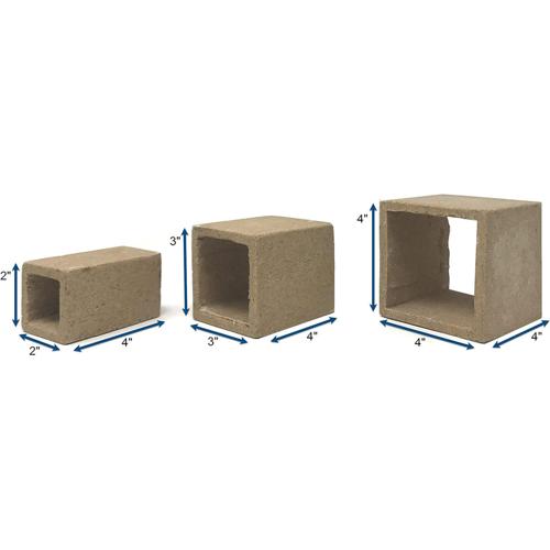 Aquatic Ornament - Cube Stone Hide-Away 3pk