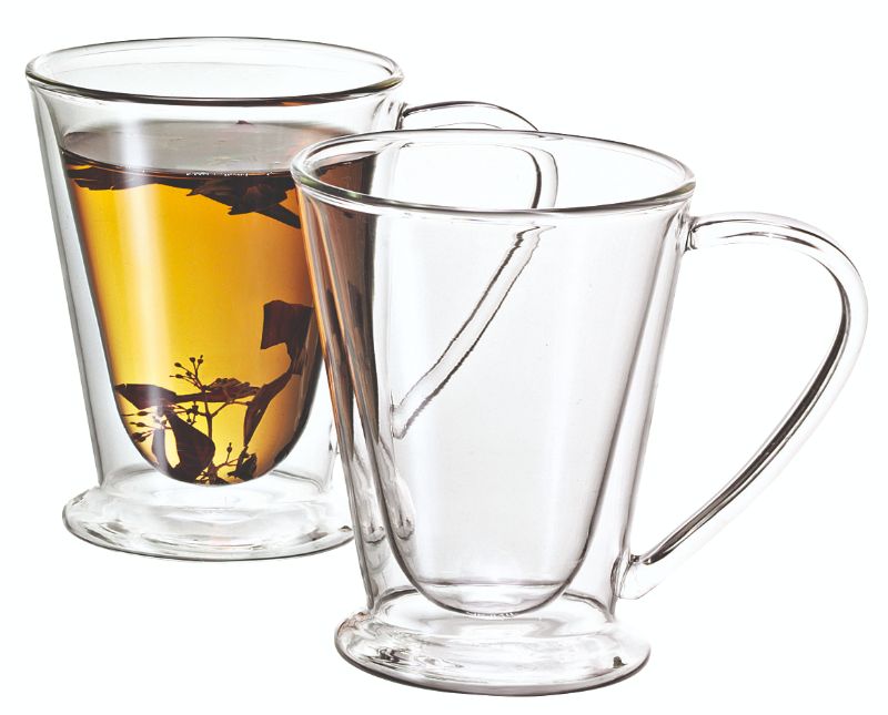 Twin Glass Wall Hero 250ml Set of 2, stylish borosilicate glasses that maintain drink temperatures without condensation.