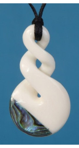 Pendant - Bone Double Twist - Kiwiana
