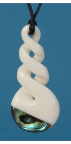 Pendant - Bone Triple Twist - Kiwiana