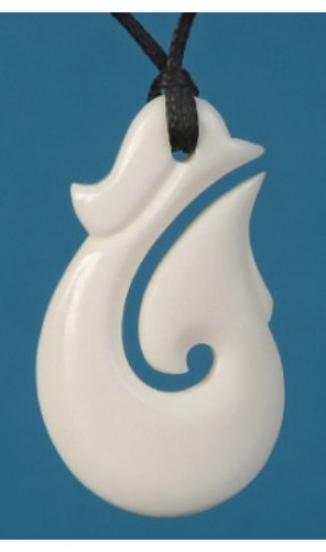 Pendant - Bone Fish Hook - Kiwiana - Version 3