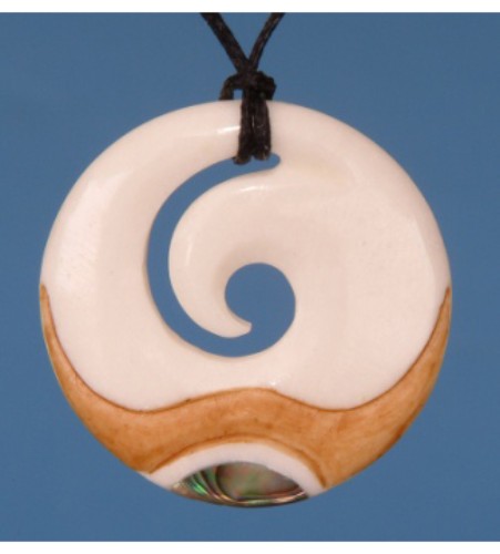 Pendant - Bone Koru - Kiwiana