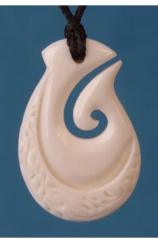 Pendant - Bone Fish Hook - Kiwiana - Version 2
