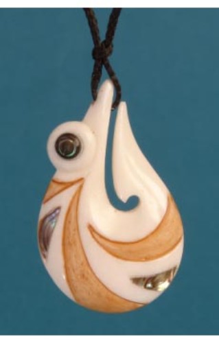 Pendant - Bone Stylised Kiwi - Kiwiana
