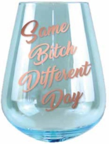 Coloured Stemless Wine Glass - Same Bitch