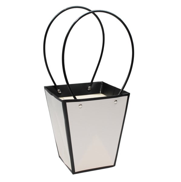 White Tapered Bag with Black Edging Pack of 10