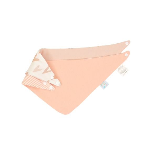 Bandana Bibs 2pk - Hearts - All4Ella