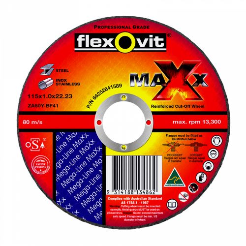 Cut Off Disc - Flexovit Maxx (115 x 1.0 x 22-115mm)