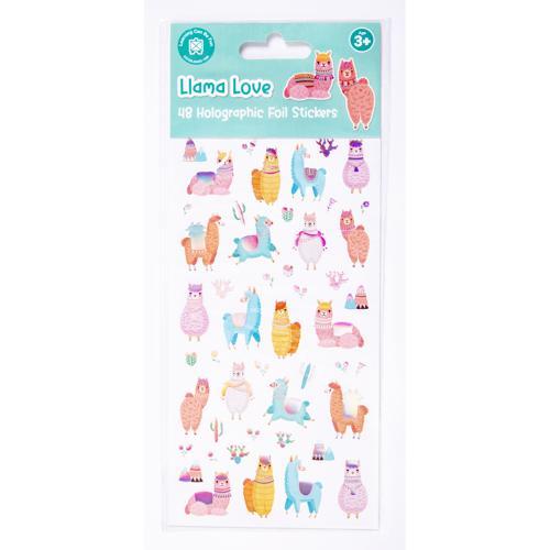 Holographic Sticker Set Llama Love 48-Piece LCBF