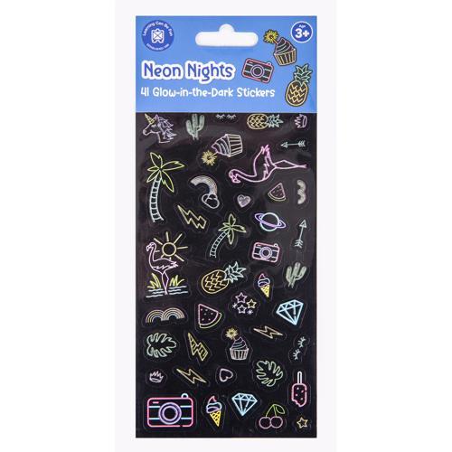 Glow-in-the-Dark Sticker Set Neon Nights 41-Piece LCBF